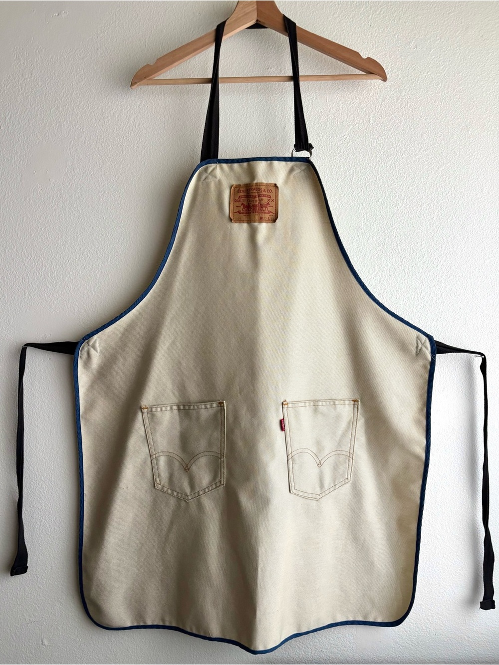 Vintage 80s Now! Designs San Francisco Levi's Denim Apron Pockets Leather 501